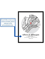 Where We Met Map /Where it all began /Couple Map/ Gift for her/ Gift for him/Personalized Map/ Custom Map/Anniversary Gift