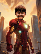 Custom Superhero Kids Cartoon Portrait