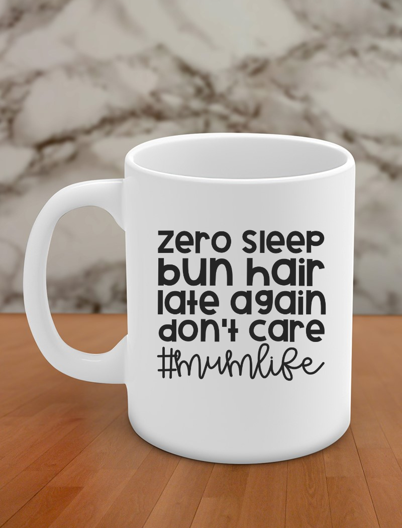 zero sleep bun hair late again don't care #mumlife