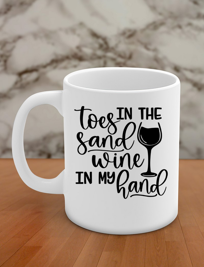 Toes in the sand wine in my hand Hover Image