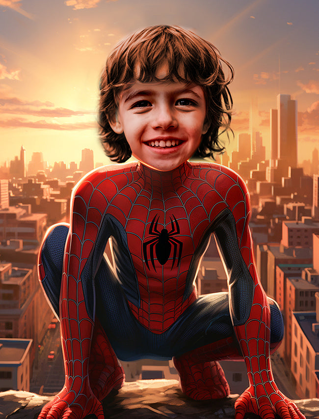 Custom Superhero Kids Cartoon Portrait Hover Image