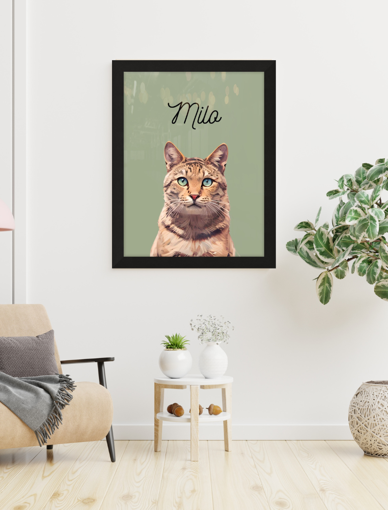 Pet Portrait Custom and Personalized. Pet Dog Wall Art DIGITAL DOWNLOAD to Print on Poster or Canvas for gift.