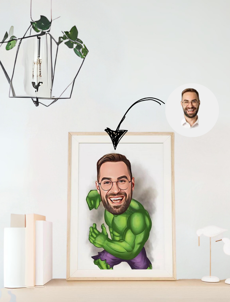 Custom Superhero Cartoon Portrait, Superhero Portrait, Dad's Gift, Super Dad Caricature, Superhero Caricature, Caricature from Photo