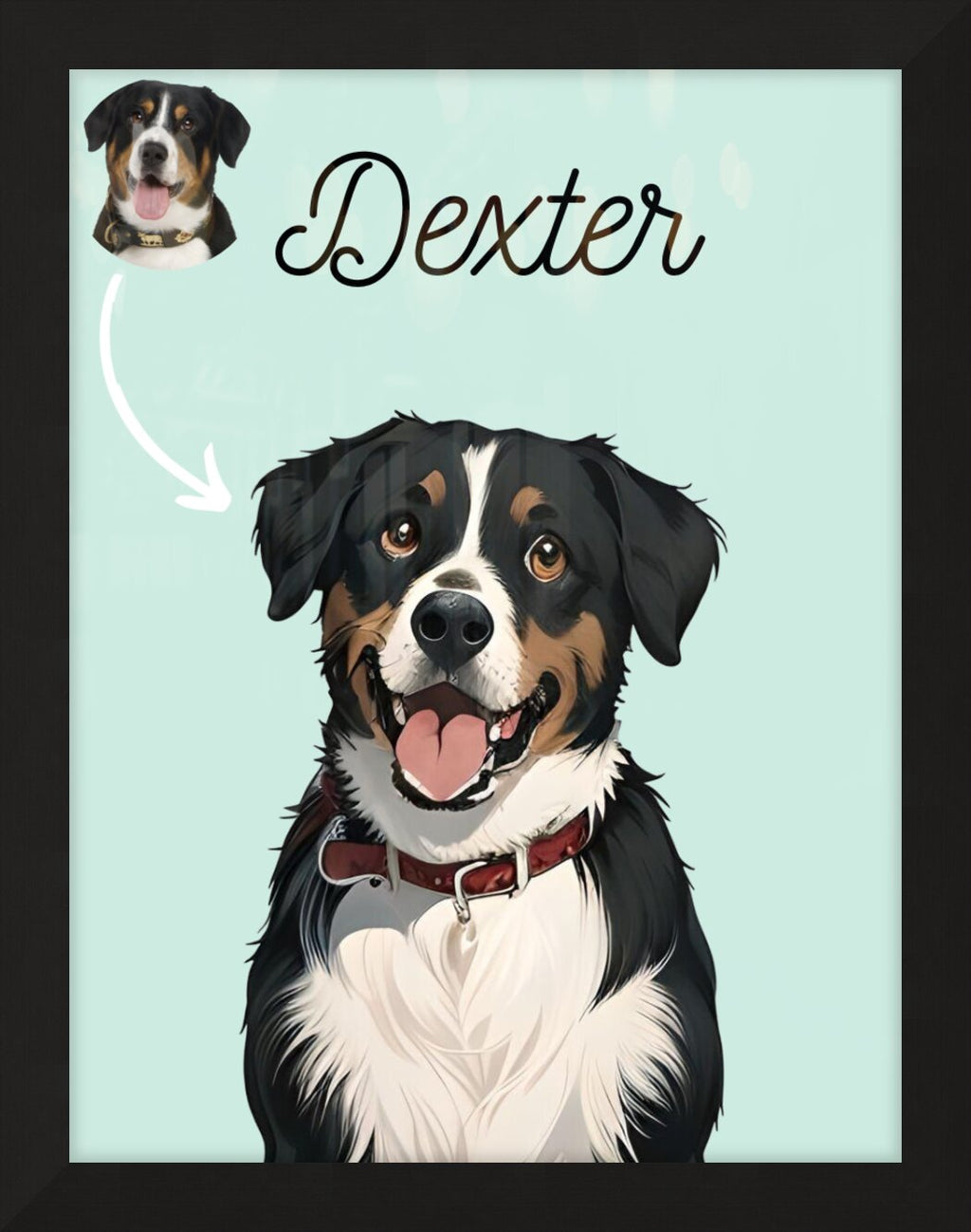 Pet Portrait Custom and Personalized. Pet Dog Wall Art DIGITAL DOWNLOAD to Print on Poster or Canvas for gift.