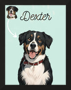 Pet Portrait Custom and Personalized. Pet Dog Wall Art DIGITAL DOWNLOAD to Print on Poster or Canvas for gift.