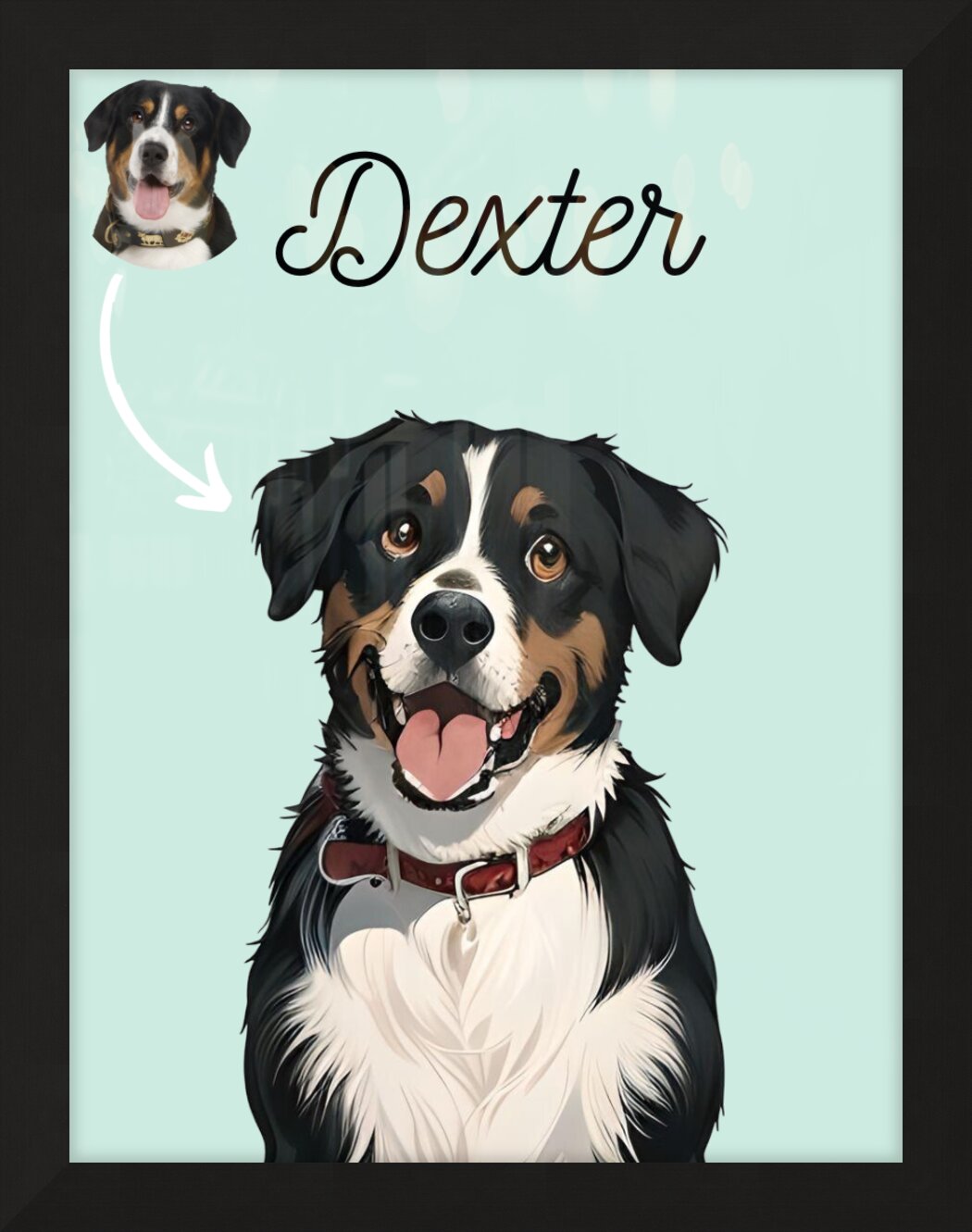 Pet Portrait Custom and Personalized. Pet Dog Wall Art DIGITAL DOWNLOAD to Print on Poster or Canvas for gift.