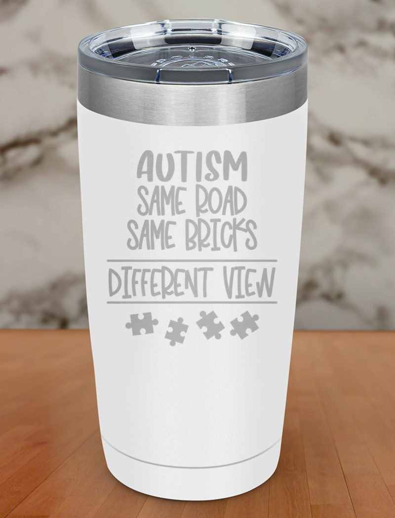 Autism Same Road Laser Etched Tumbler