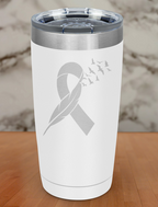 Ribbon Feather and Birds Laser Etched Tumbler