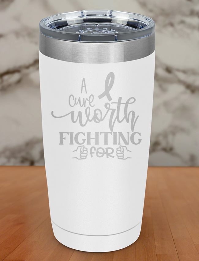 A cure worth fighting for Laser Etched Tumbler Hover Image