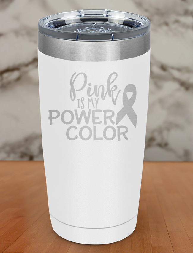 Pink is my Power Color Laser Etched Tumbler Hover Image