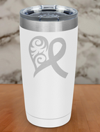 Awareness ribbon Filigree Laser Etched Tumbler
