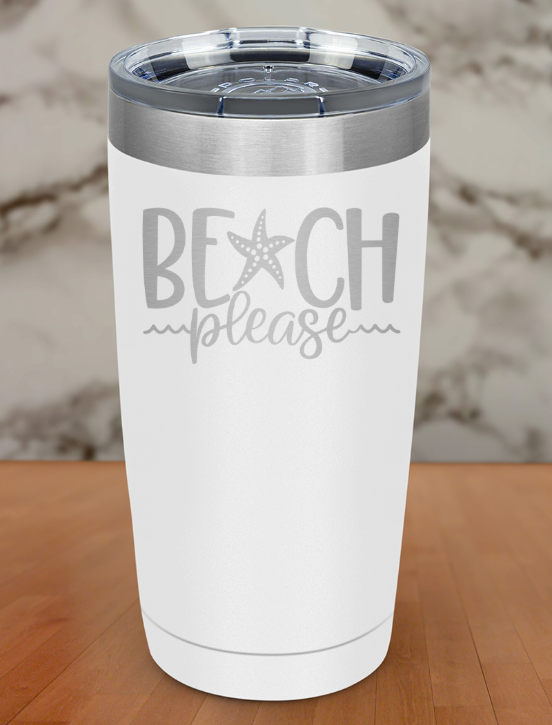 Beach Please Waves Laser Etched Tumbler