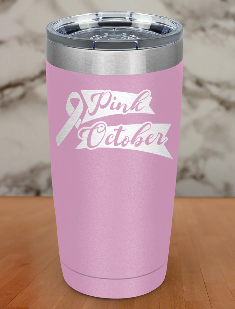 Pink October Laser Etched Tumbler