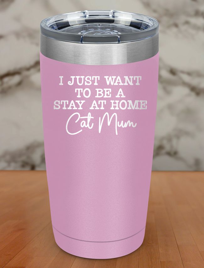Stay At Home Cat Mum Laser Etched Tumbler Hover Image