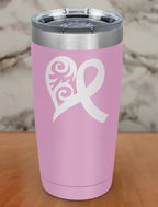 Awareness ribbon Filigree Laser Etched Tumbler