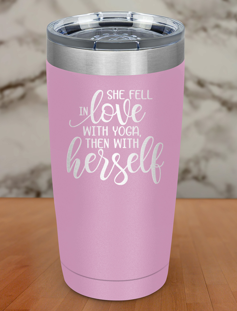 She Feel In Love With Yoga Laser Etched Tumbler