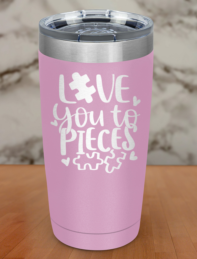 Love You To Pieces Laser Etched Tumbler Hover Image