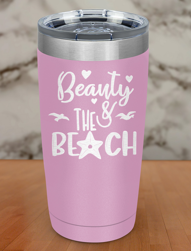 Beauty and the Beach Laser Etched Tumbler Hover Image