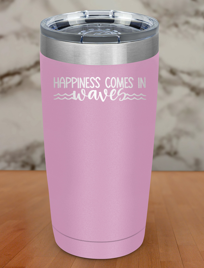 Happiness Waves Laser Etched Tumbler Hover Image