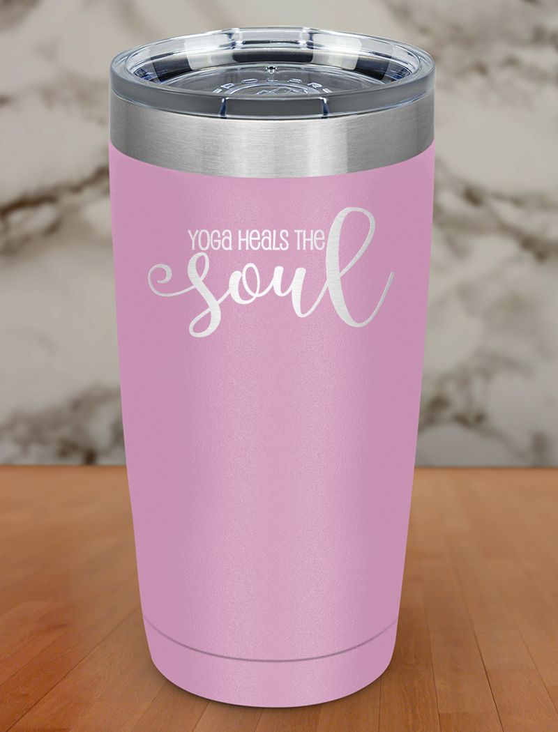 Yoga Heals The Soul Laser Etched Tumbler