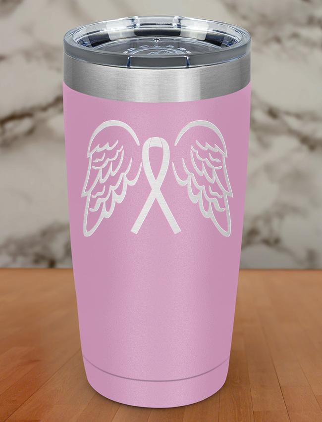 Awareness Ribbon with Wings Laser Etched Tumbler Hover Image