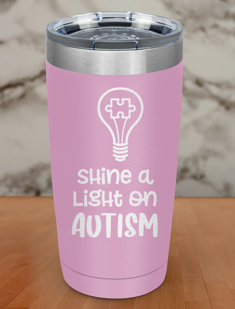 Shine a light on autism Laser Etched Tumbler