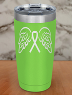 Awareness Ribbon with Wings Laser Etched Tumbler