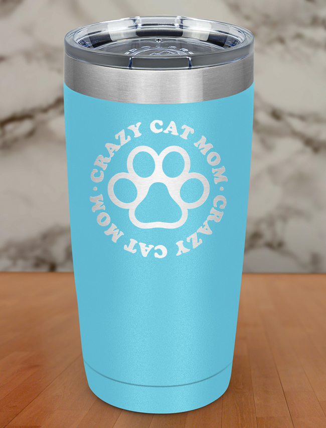 Crazy Cat Mom Laser Etched Tumbler Hover Image