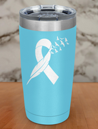 Ribbon Feather and Birds Laser Etched Tumbler