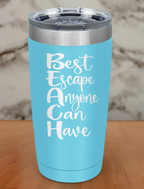 Beach Best Escape Black Laser Etched Tumbler