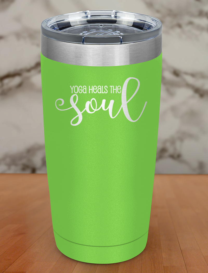 Yoga Heals The Soul Laser Etched Tumbler