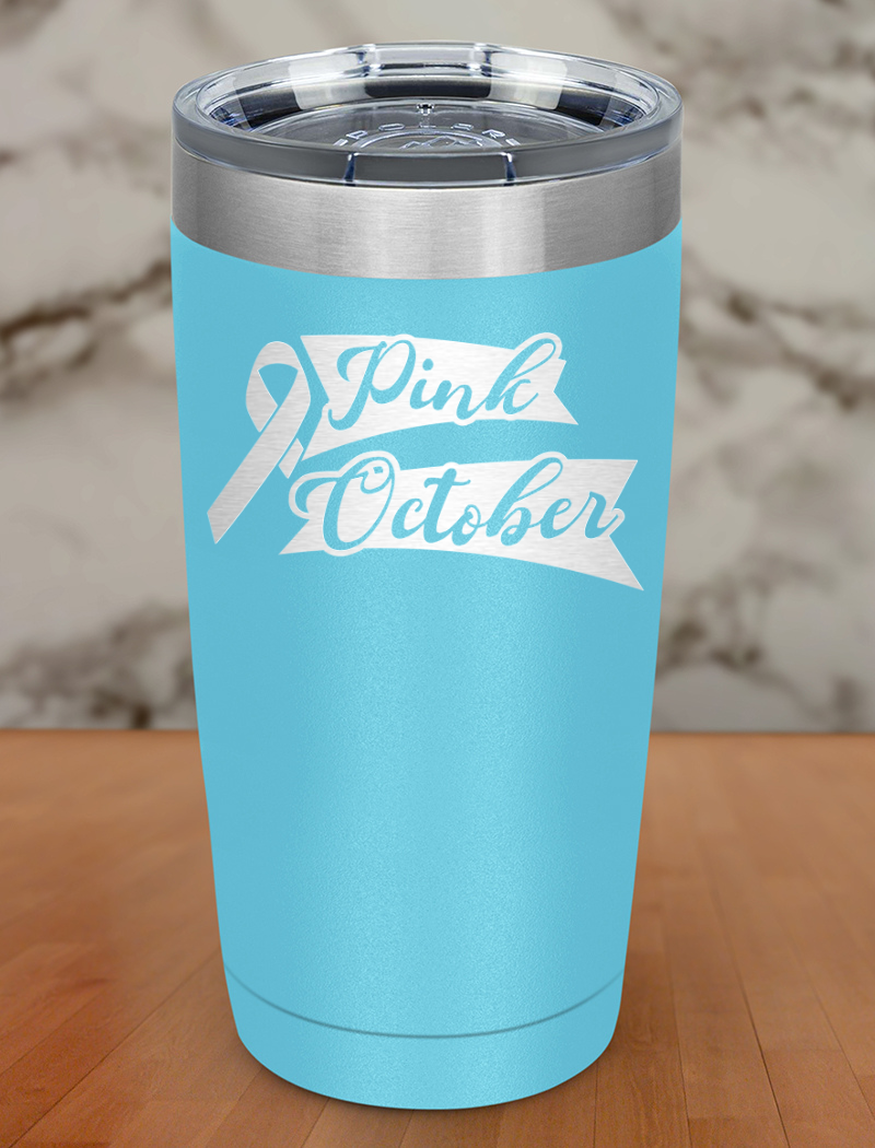 Pink October Laser Etched Tumbler