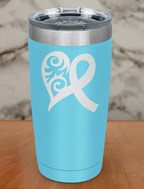 Awareness ribbon Filigree Laser Etched Tumbler