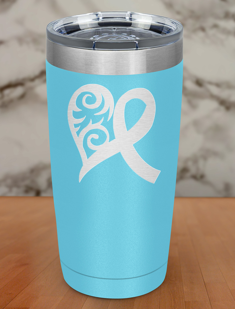 Awareness ribbon Filigree Laser Etched Tumbler