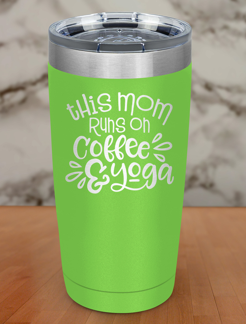 This Mom Runs On Coffee Laser Etched Tumbler