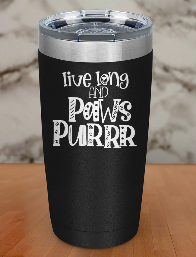 Live Long And Paws Purrr Laser Etched Tumbler Hover Image