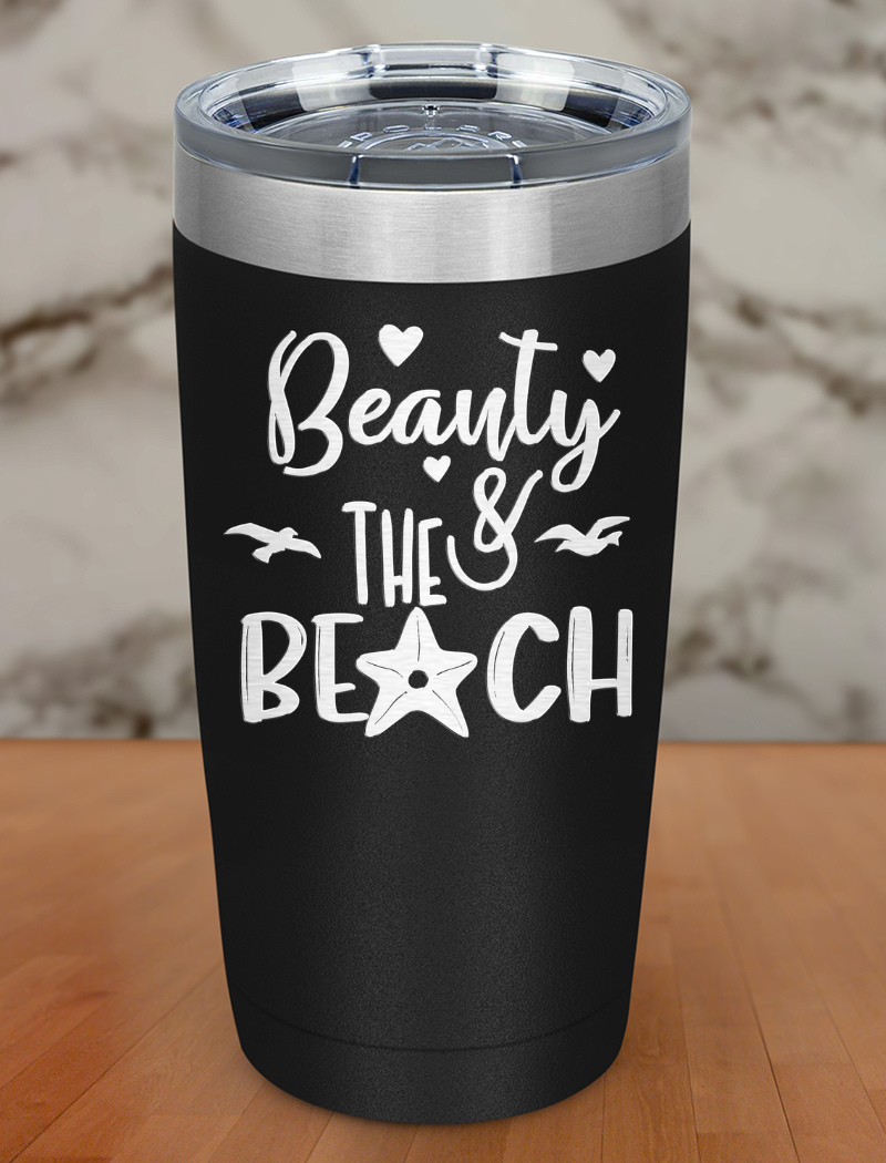 Beauty and the Beach Laser Etched Tumbler